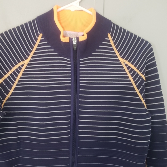 Annika by Cutter & Buck Stripe Moisture Wicking Drytec Technical Zip Sweater - Picture 5 of 12